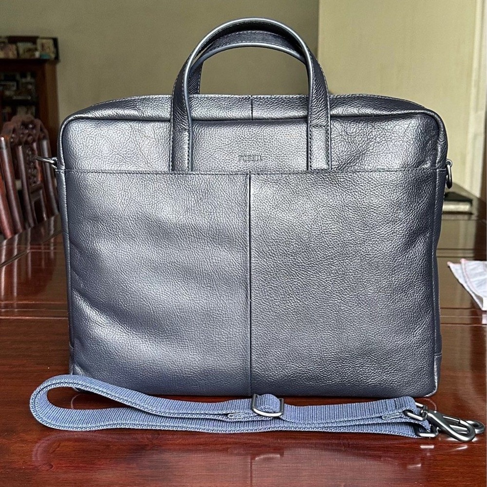 Men's Black Leather Briefcase